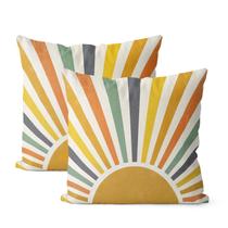 Capas de almofada JEFERSO Summer Rainbow Sun 40x40cm Conjunto de 2