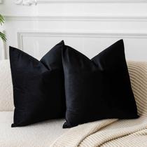 Capas de almofada JUSPURBET Black Velvet 60x60cm, conjunto de 2 Capas de almofada JUSPURBET Black Velvet 60x60cm, conjunto de 2