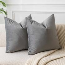 Capas de almofada JUSPURBET Grey Velvet 60x60cm, conjunto de 2 Capas de almofada JUSPURBET Grey Velvet 60x60cm, conjunto de 2