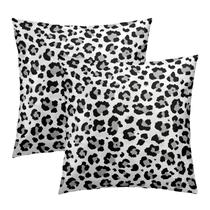 Capas de almofada Kawani Snow Cheetah Print 55x55 cm de algodão, conjunto de 2
