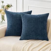 Capas de almofada MIULEE Blue Chenille 50 x 50 cm, pacote com 2 Capas de almofada MIULEE Blue Chenille 50 x 50 cm, pacote com 2