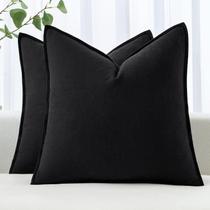 Capas de almofada MIULEE Decorative Linen Euro Sham 66x66cm pretas