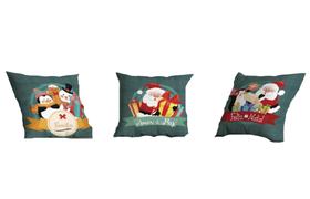 Capas de Almofada Natalina Kit 3 Peças Decoração Natal 40x40cm (Sem Refil) Capas de Almofada Natalina Kit 3 Peças Decoração Natal 40x40cm (Sem Refil)