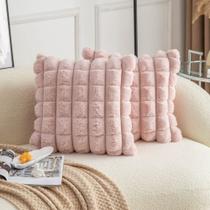 Capas de almofada Neelvin Pink Faux Fur Cozy Soft 45x45cm