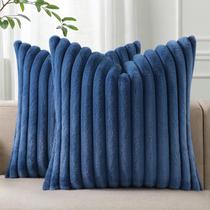 Capas de almofada Pallene Faux Fur Plush 45x45cm azul marinho