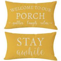 Capas de almofada PANDICORN Bem-vindo à nossa varanda 30x50cm