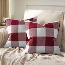 Capas de almofada Phantoscope, 18 x 18 cm, Buffalo Plaid, pacote com 2