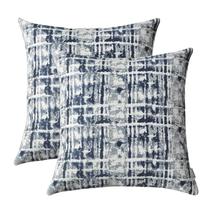 Capas de almofada ROMANDECO Jacquard para sofá, 45 x 45 cm, azul marinho