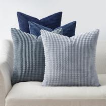 Capas de almofada Topfinel Navy 45x45cm, conjunto de 4 veludo cotelê Capas de almofada Topfinel Navy 45x45cm, conjunto de 4 veludo cotelê