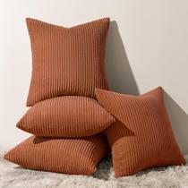 Capas de almofada Topfinel Terracotta Corduroy 65x65cm, conjunto 4