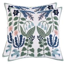 Capas de almofada Tosleo Flower bordadas 45x45cm, pacote com 2