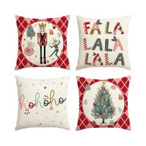 Capas De Almofada Vermelhas De Quebra-Nozes De Natal 45x45cm Para Sofá E Cama - Decoração De Inverno