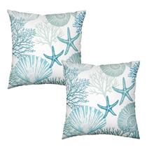 Capas de almofada Wnoesat Nautical Coastal Blue 60x60cm, conjunto de 2