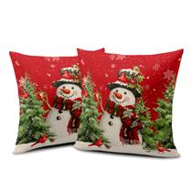 Capas de almofada Wnoesat Snowman Christmas Red 45x45cm