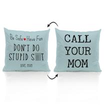 Capas de almofada ZJSYXXU Call Your Mom 45x45cm azul claro