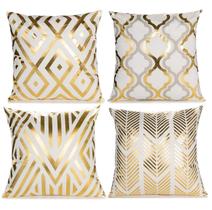 Capas de almofada ZLINA Gold Foil 45 cm x 45 cm Conjunto de 4