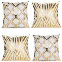 Capas de almofada ZLINA Gold Foil Geometric 45x45cm, conjunto de 4