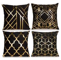 Capas de almofada ZLINA Home Gold Foil 45 cm x 45 cm Conjunto de 4