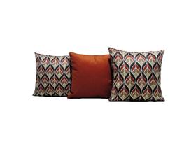 Capas de almofadas 40 x 40 Tecido Veludo Estampa Geométrica Cor Cobre Conjunto 3 Peças - Nallu Decor Capas de almofadas 40 x 40 Tecido Veludo Estampa Geométrica Cor Cobre Conjunto 3 Peças - Nallu Decor