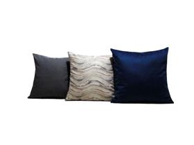 Capas de Almofadas 45 x 45 Tecido Veludo Conjunto 3 Peças - Nallu Decor Capas de Almofadas 45 x 45 Tecido Veludo Conjunto 3 Peças - Nallu Decor