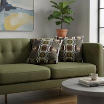Capas de Almofadas 55x55 Tecido Veludo Estampa Geométrica Cor Marrom Conjunto 2 Peças - Nallu Decor Capas de Almofadas 55x55 Tecido Veludo Estampa Geométrica Cor Marrom Conjunto 2 Peças - Nallu Decor