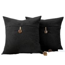 Capas de almofadas criativas de algodão e linho com botão de coco