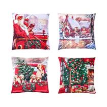 Capas De Almofadas De Natal 45x45cm 4 Peças Para Sofá E Decoração De Casa, Presentes De Natal E Ano