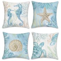 Capas de almofadas decorativas Bonhause 40x40 cm Coastal Set 4