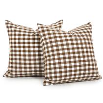 Capas de almofadas decorativas CARRIE HOME 16x16 Khaki Plaid Set 2