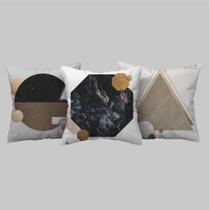 Capas De Almofadas Decorativas Cor Neutra Mármore Geométrica
