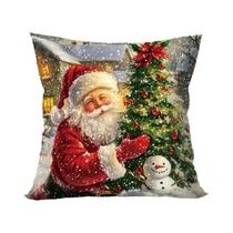 Capas De Almofadas Decorativas De Natal Papai Noel Boneco De Neve Alce Decoração De Sofá Para O Capas De Almofadas Decorativas De Natal Papai Noel Boneco De Neve Alce Decoração De Sofá Para O