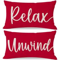 Capas de almofadas decorativas HERHOME 30x50 cm vermelhas, conjunto de 2