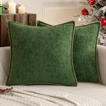 Capas de almofadas decorativas MIULEE 51x51cm, verde musgo, pacote 2
