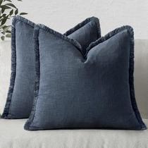 Capas de almofadas decorativas MIULEE Indigo Blue 50x50 cm Conjunto de 2 Capas de almofadas decorativas MIULEE Indigo Blue 50x50 cm Conjunto de 2