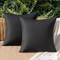 Capas de almofadas decorativas MIULEE Pack 2 impermeáveis 61x61 cm pretas Capas de almofadas decorativas MIULEE Pack 2 impermeáveis 61x61 cm pretas