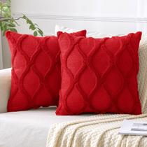 Capas de almofadas decorativas MIULEE Red 46x46 cm Conjunto de 2