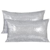 Capas de almofadas decorativas Poise3eHome 30x51 cm, prata, 2 peças Capas de almofadas decorativas Poise3eHome 30x51 cm, prata, 2 peças