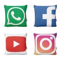 Capas de Almofadas Decorativas Redes Sociais Para Sofá 40x40 - Novadecora Capas de Almofadas Decorativas Redes Sociais Para Sofá 40x40 - Novadecora