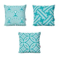 Capas De Almofadas Decorativas ul Turquesa Geométricas