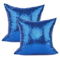 Capas de almofadas decorativas YOUR SMILE, pacote com 2, azul royal, 45x45 cm