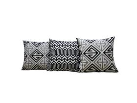 Capas de Almofadas Estampadas 40x40 Estampa Geométrica Conjunto 3 Peças - Nallu Decor