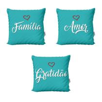 Capas De Almofadas Família, Amor E Gratidão Decorativas Sofá
