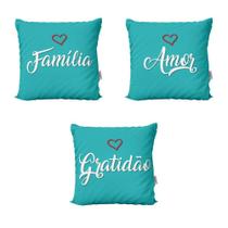 Capas De Almofadas Família, Amor E Gratidão Decorativas Sofá