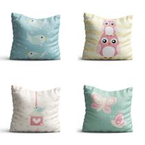 Capas de Almofadas Infantis Coruja Baby 35x35cm 4un