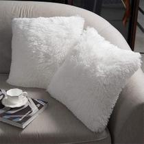 Capas de almofadas NorDeco HOME Luxury Faux Fur 50x50cm brancas
