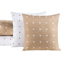 Capas De Almofadas Petit Poá 04 Peças - Caqui