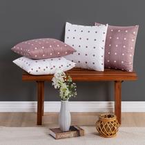 Capas de Almofadas Petit Poá Tecido 200 Fios 04 Peças Rose Capas de Almofadas Petit Poá Tecido 200 Fios 04 Peças Rose