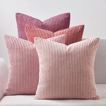 Capas de almofadas Topfinel Pink Corduroy 45x45cm, conjunto de 4