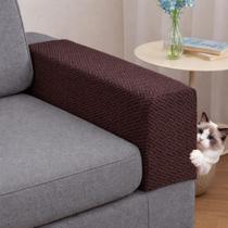 Capas de apoio de braço BIUBABIU Couch, conjunto de 2 capas de braço marrons Capas de apoio de braço BIUBABIU Couch, conjunto de 2 capas de braço marrons