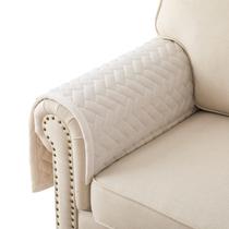 Capas de apoio de braço Eismodra para sofá, sofá, couro, em forma de L, branco